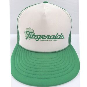 Vintage Fitzgeralds Casino Las Vegas Trucker‎ Hat Green White Snapback Mesh Cap